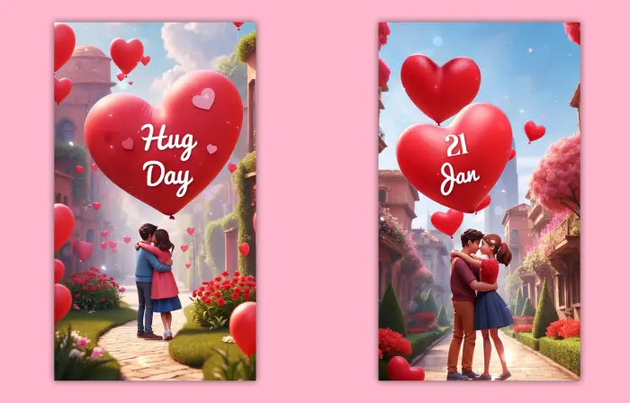 National Hugging Day Wishes 3D Instagram Story